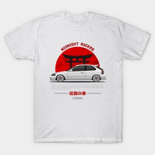 Midnight Racer White EK 9 JDM T-Shirt